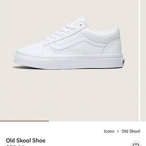 Vans All-White Old Skool Sneakers Women’s 6.5